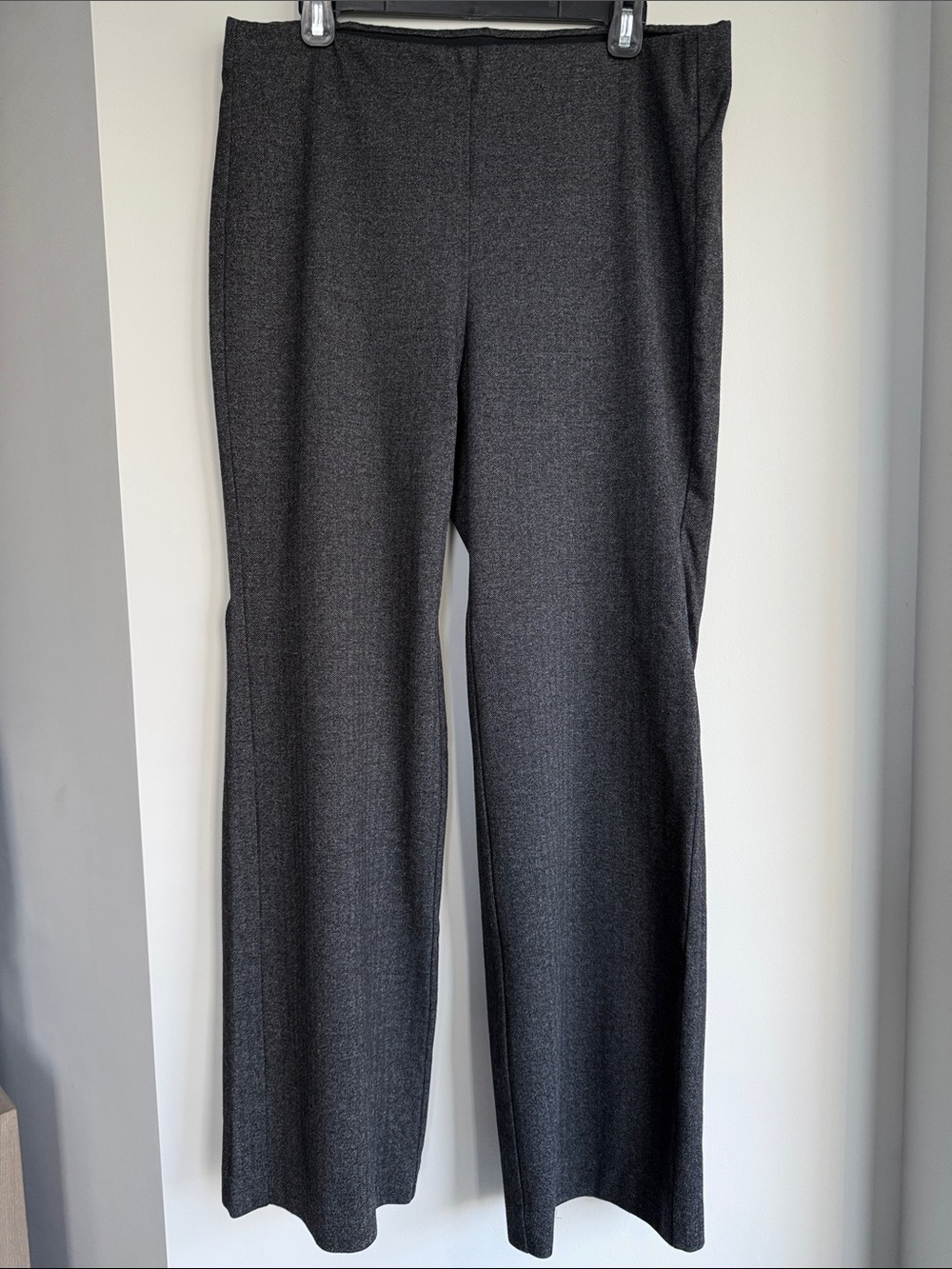 Calvin Klein Classic Wide-Leg Pull on Ponte Pants - Charcoal, Size L